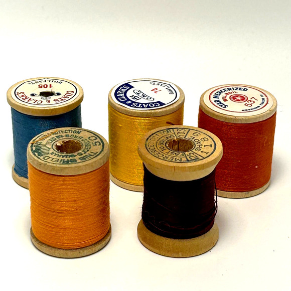 Vintage Thread on Wooden Spools Lot of 30 - Picture 6 of 12